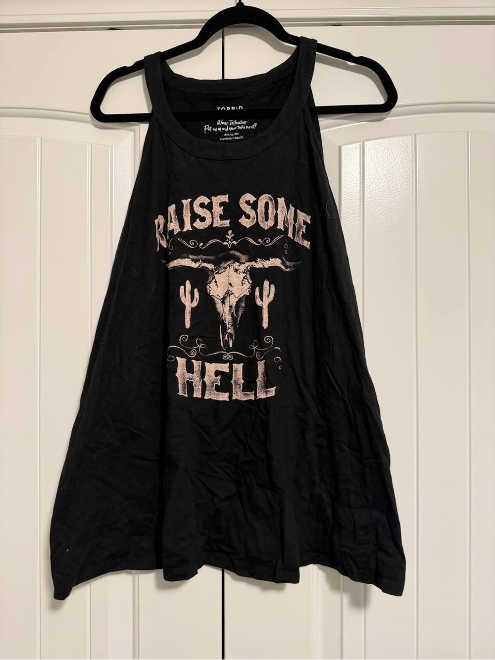 torrid Black Graphic Tee with Scripted Wear Instructions